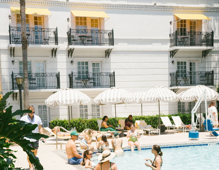 pool at the brice hotel